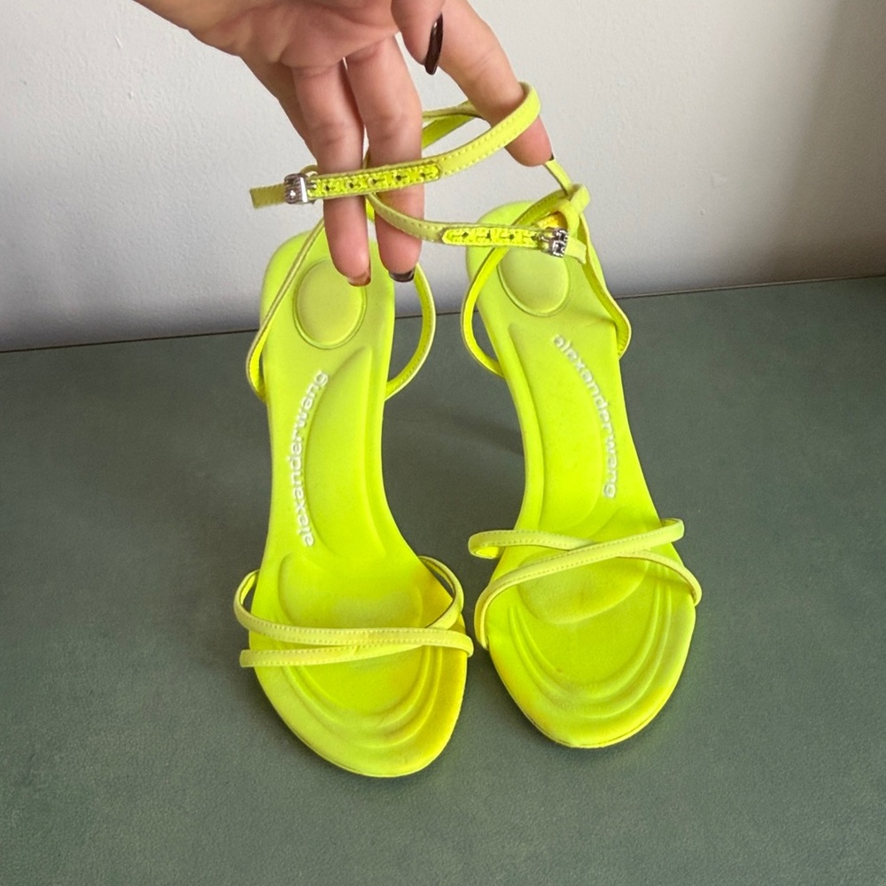 Alexander Wang Neon Yellow Strappy Heels - Picture 2 of 6